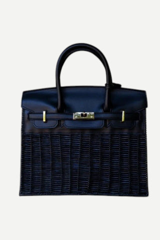 Lisi Lerch Margo Wicker Handbag, Black Wicker LISI LERCH