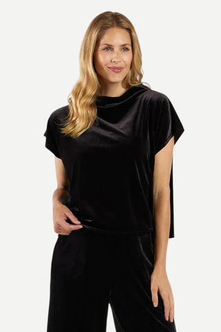 Jude Connally Tillie Stretch Velvet Top, Black JUDE CONNALLY