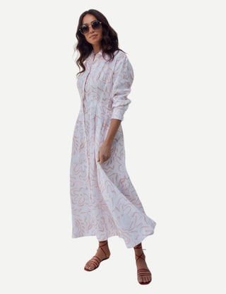 LJC Emma Dress, Peach Island Escape