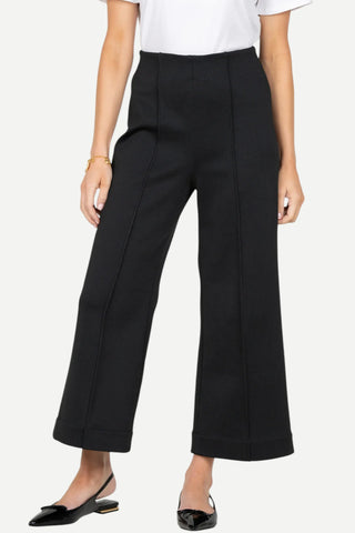 Emily Mccarthy Cropped Piper Pant, Black Stretch Knit