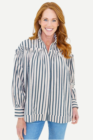 Caryn Lawn Miriam Top, Khaki Black