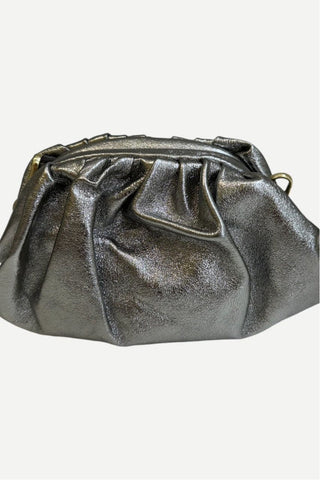 German Fuentes Leather Bag, GF1108, Pewter