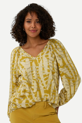 Esqualo Blouse Golden Zebra Print