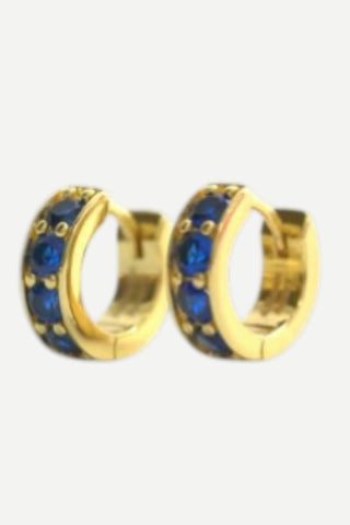 Allison Avery Wren Huggies Earrings, Small, Sapphire/Gold Allison Avery