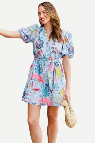 Sheridan French Blake Dress, Azure Garden Bouquet SHERIDAN FRENCH