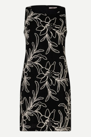 Esqualo Dress Flower Embroidery, Black Esqualo