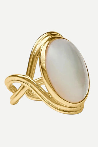 Julie Vos Essex Statement Ring, Mother of Pearl, 6/7