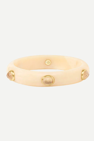Julie Vos Madison Statement Bangle Bracelet - Carnaby, Ivory