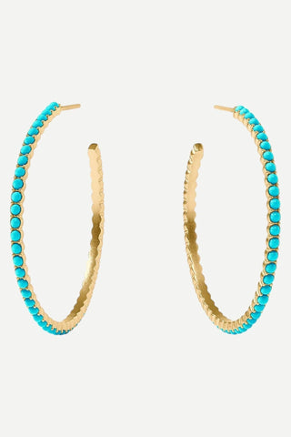 Julie Vos Juliet Hoop, Large Turquoise Blue