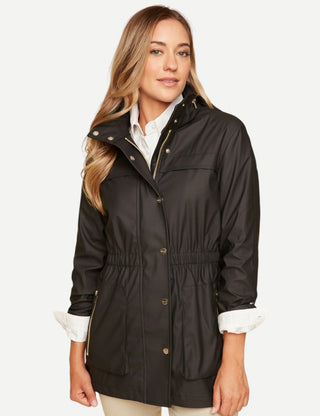 Renuar Waterproof Long Sleeve Raincoat, Black