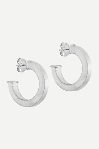 Sheila Fail Bianca Hoop, Brushed Silver Plated SHEILA FAJL