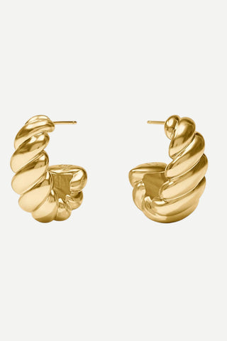 Julie Vos Ravello Statement Medium Hoop Earring, Gold