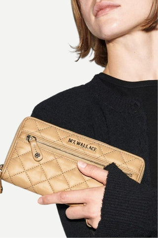 MZ Wallace Crosby Long Nylon Wallet, Camel