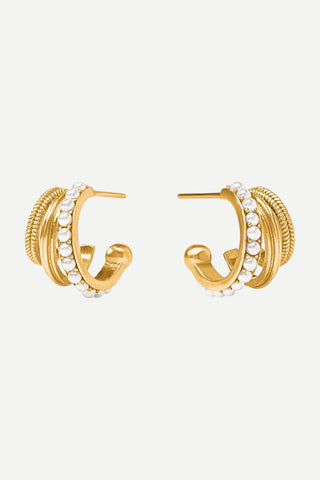 Julie Vos Hydra Triple Hoop, Pearl