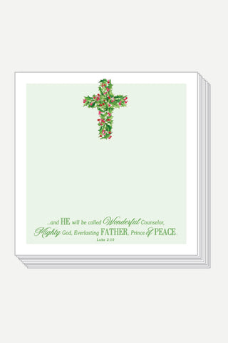 Rosanne Beck Collections Tall Block Notepad, Handpainted Holly Cross