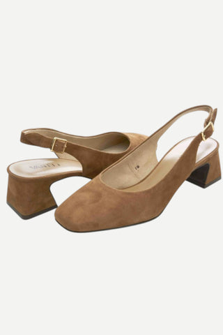 Vaneli Darsy Suede Sling Back Flat, Cuoio Suede