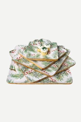 Two's Company Pine Berry Tray, XL