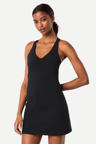 Spanx Get Moving V-Neck Dress, Black