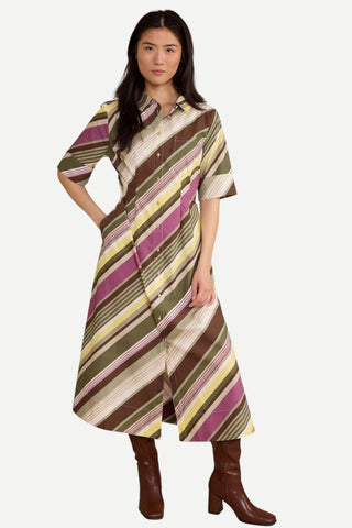 Thomas & Lourdes Justine Dress, Vineyard Stripe
