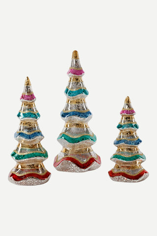 Zodax Sparkle Pop Glass Trees, Set of 3