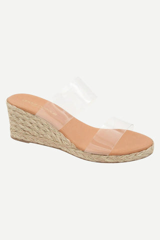 Andre Assous Nori Wedge Sandal, Clear ANDRE ASSOUS