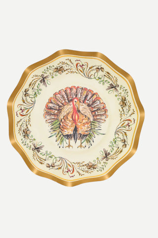 Sophistiplate Wavy Appetizer/Desert Bowls, 6.5", 8/pk, Turkey & Gourds