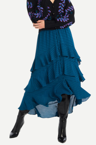 Allison Ella Midi Skirt, Deep Teal