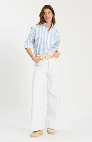 Tyler Boe Quinn Y/D Stripe Top, Vista Blue Tyler Boe