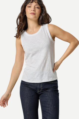 Lilla P Back Seam Tank, White