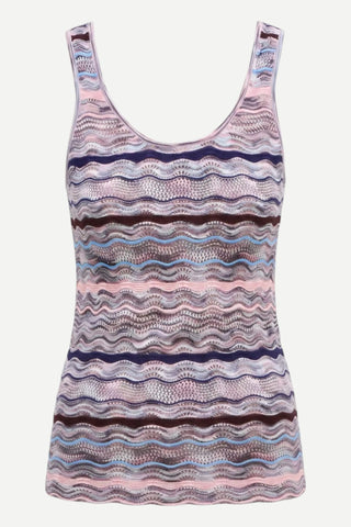 Allison Bianca Tank, Blue & Pink Multi Waves
