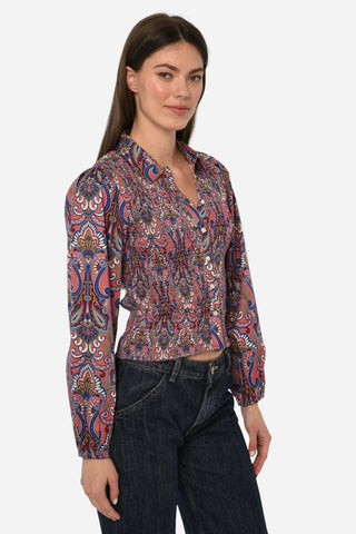 Love the Label Sohan Long Sleeve Top, Painted Lady Print LOVE THE LABEL