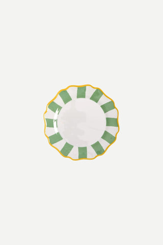 Two's Company Stripe Salad Plate, Green TWO'S COMPANY