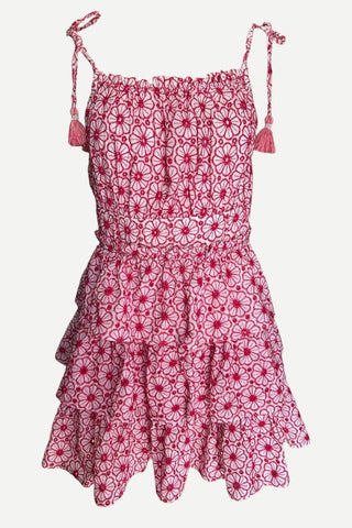 Mahila Eden Mini Ruffle Dress, Pink