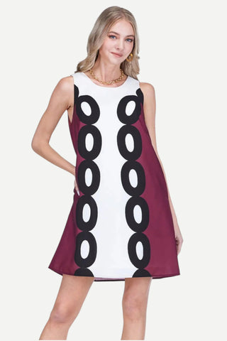 Jade Sheath Mini Dress 35", Maroon