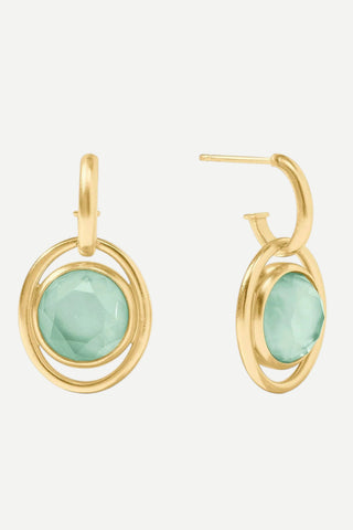 Julie Vos Laguna Hoop & Charm Earring, Iridescent Aquamarine Blue