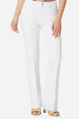 Paige High Rise Laurel Canyon Petite Raw Hem, Crisp White PAIGE DENIM