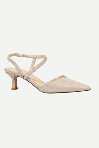 Pelle Moda Kearn Low Heal - Dark Taupe Shimmer Suede