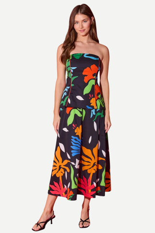 Alden Adair Brooks Midi Dress, Black Majorelle Alden Adair