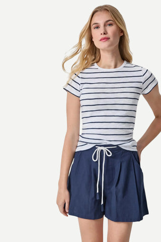 Lilla P Striped Short Sleeve Top, Navy Stripe LILLA P