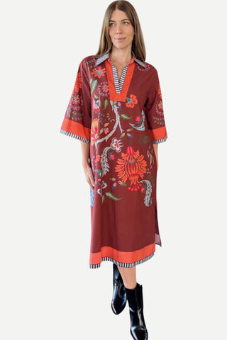 sla Payal Aspen Midi Dress, Hanging Garden Brown