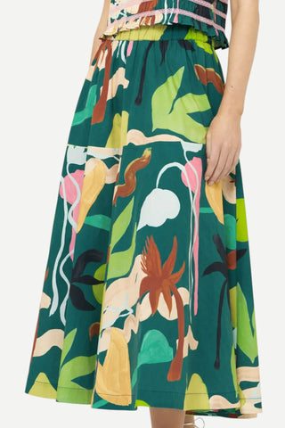 Oliphant Olivia Skirt, Paradiso Print, Green Oliphant
