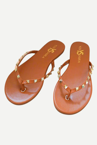 Yosi Samra Rivington Sandal, Cognac Stud Yosi Samra