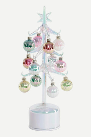 180 Degrees Rotating Glass Tree With 12 Ornaments