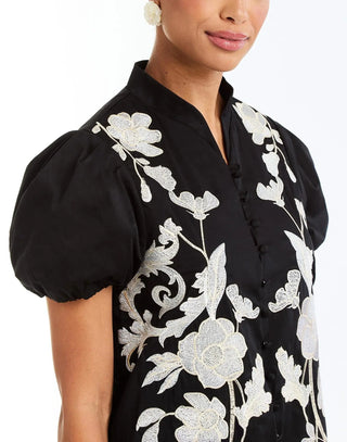 Mestiza Elliana Barong Midi Dress, Black Ivory