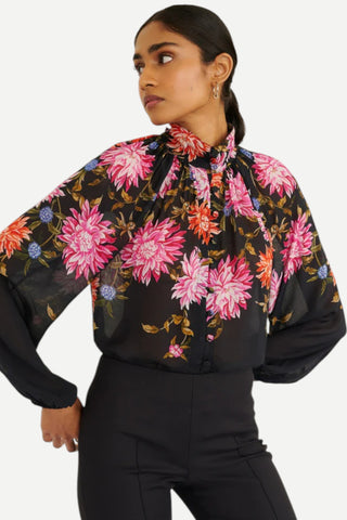 Banjanan Tara Shirt, Dahlia Jet