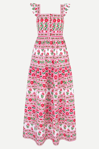 pink city prints dress Pink City Prints Lucia Dress, Rose Folk