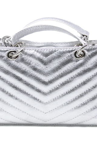 German Fuentes Leather Handbag, GF114050, Silver