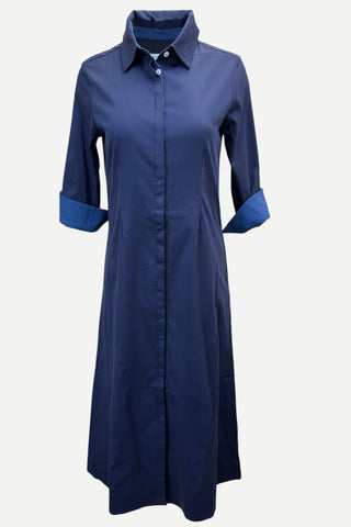 Perlavera Bianca 3/4 Sleeve Slim Fit Maxi Dress, Coastal Blue Perlavera