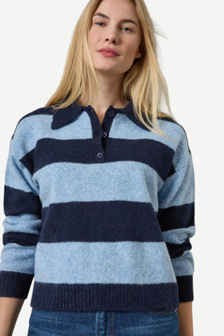 Lilla P Striped Polo Sweater