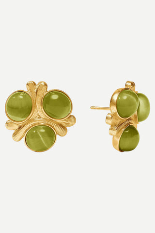 Julie Vos Cobblestone Statement Stud Earring, Green Cat's Eye